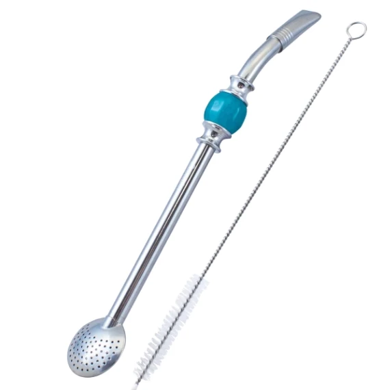 Bombilla Bomba 21 cm met blauwe steen