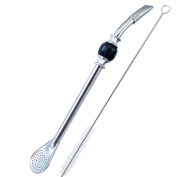 Bombilla Grande 22 cm met zwarte steen