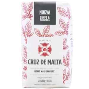 Yerba mate Cruz de Malta Elaborada 0,5kg - traditioneel Argentijnse mate in rood-witte verpakking