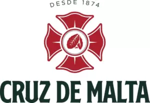 Logo Yerba Mate Cruz de Malta: rood Maltezer kruis en merknaam.
