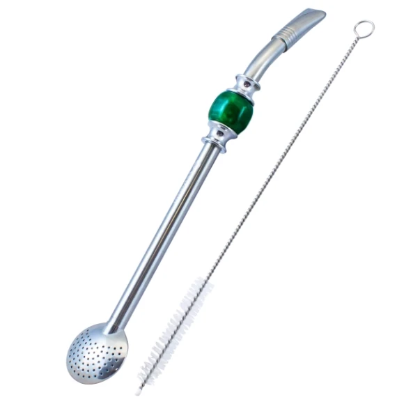Cebador Bombilla Bomba 21 cm met groene steen